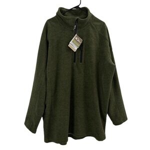 Drake Pullover Mens 3XL Green Heathered Windproof 1/4 Zip Sherpa Fleece DW8510